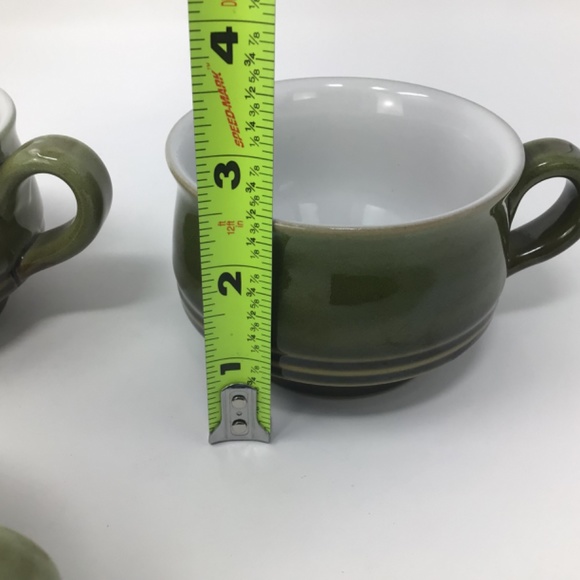 Denby Painter’s Pallet Green (retired) Stoneware coffee/tea mugs x5 - Picture 5 of 9